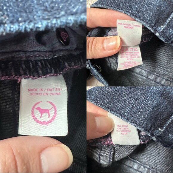 Victoria's Secret PINK | Bling Dark Wash Distressed Skinny Jeans | Size 4 - Picture 11 of 15